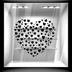 Αυτοκόλλητο βιτρίνας - Full of Hearts